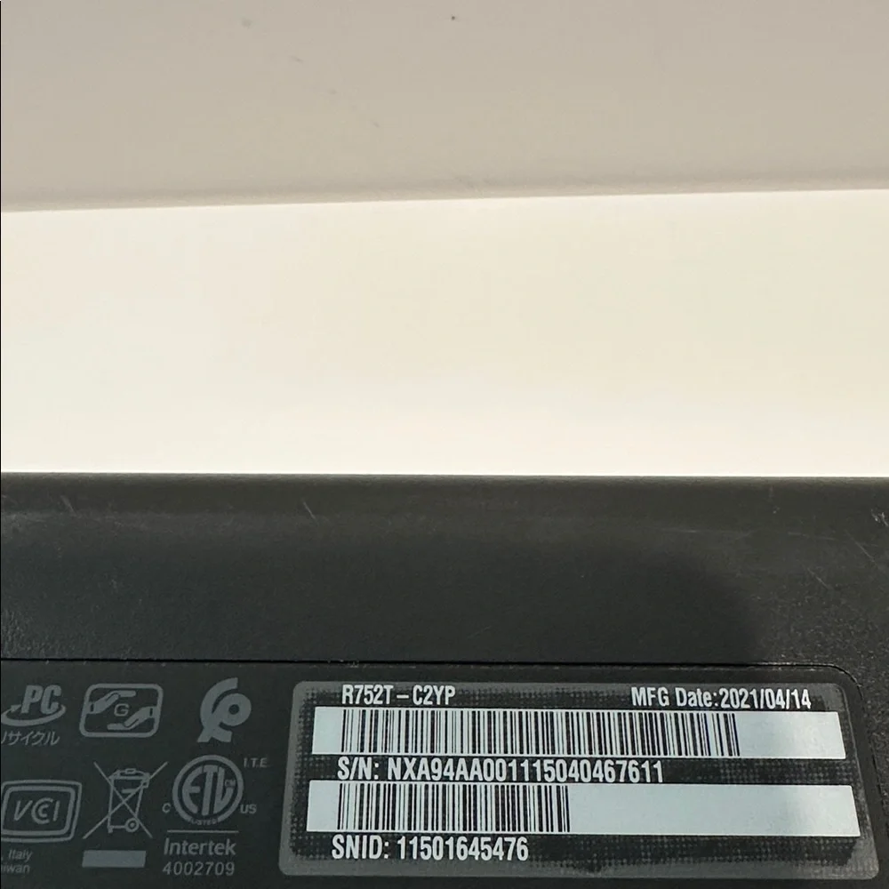 Tested and Functioning ACER Black Chromebook T752T WiFi 4GB 32GB 2021.